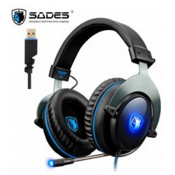 Auricular Headset Sades R12 Pro Negro Azul i450