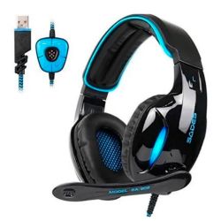Auricular Headset Sades 902 Negro Azul i450