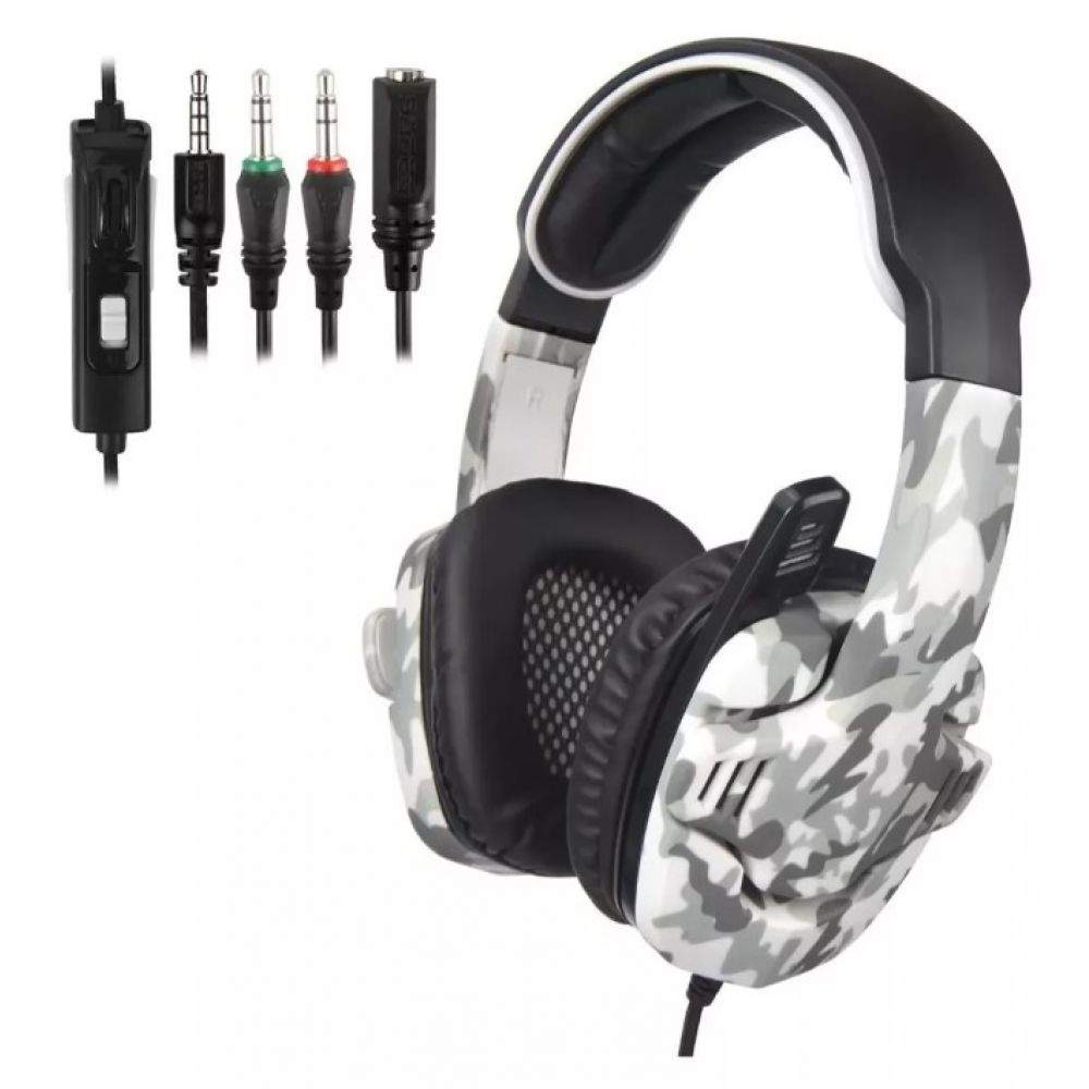 Auricular Headset Sades 708Gt Camuflado Blanco