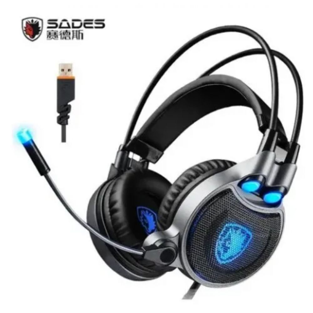 Auricular Headset Sades R1 Negro Azul i3