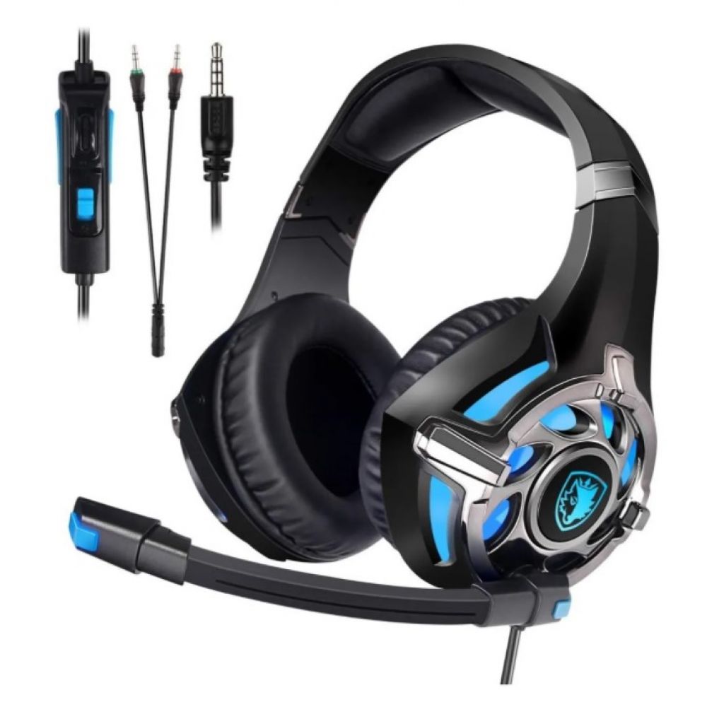 Auricular Headset Sades 822 Negro Azul i3