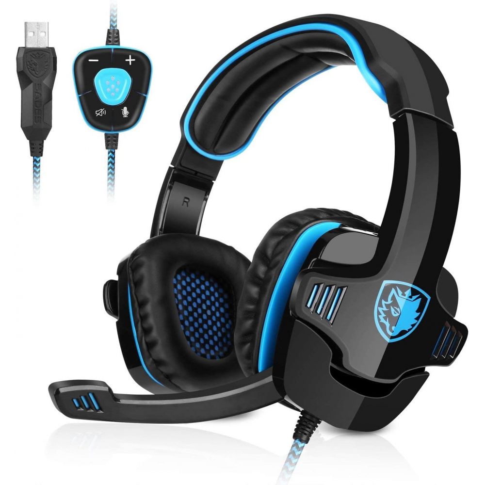 Auricular Headset Sades 901 Negro Azul i3