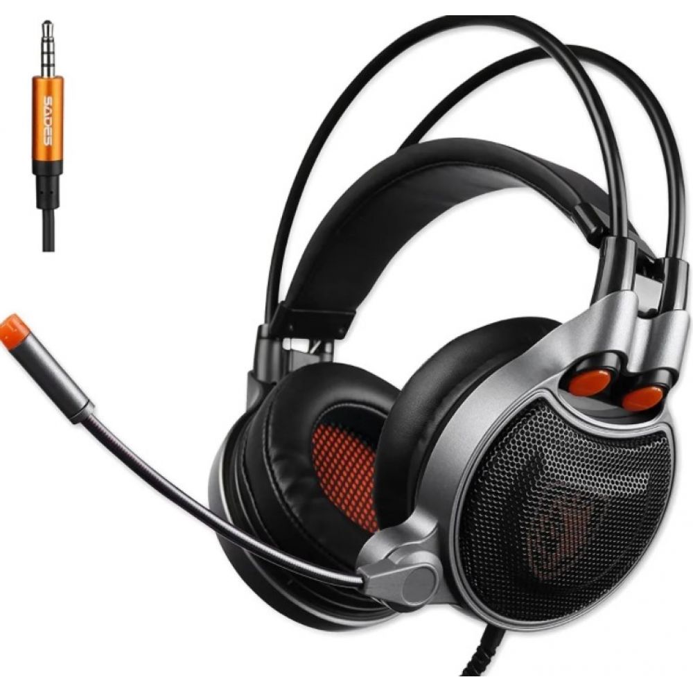 Auricular Headset Sades 929 Naranja Negro i3