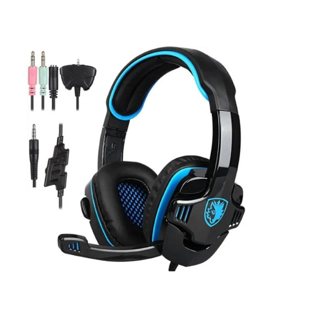 Auricular Headset Sades 708Gt Negro Azul i3