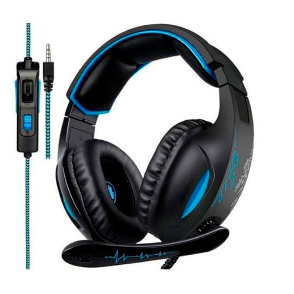 Auricular Headset Sades 816 Negro Azul i3