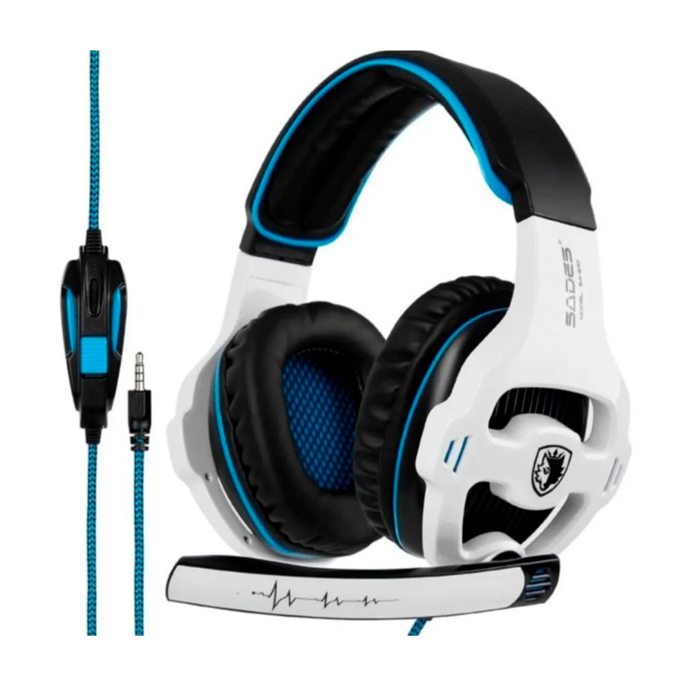 Auricular Headset Sades 810 Negro Blanco i3